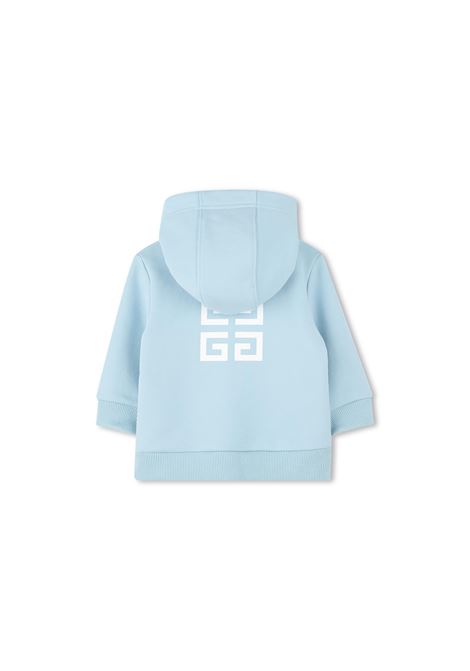 Felpa Zip-Up Celeste Con Logo GIVENCHY KIDS | H30636772